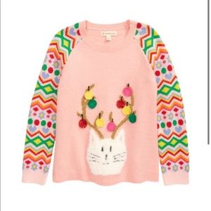 Tucker + Tate Pink English Reindeer Cat Sweater